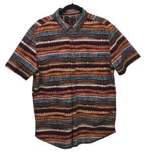 21 Men Boho Vibrant Festival Maximalist Tribal Funky 80s Inspired Casual Shirt L
